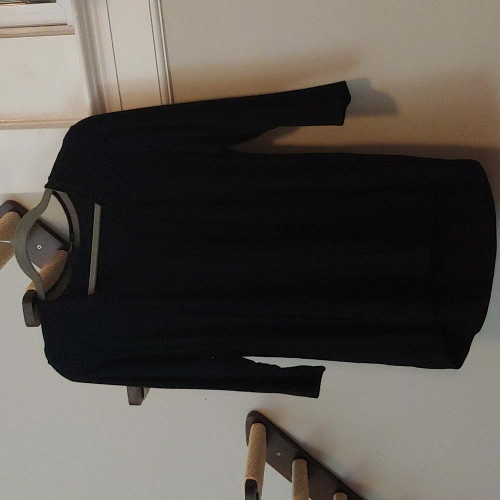 Black shirt with mesh neck